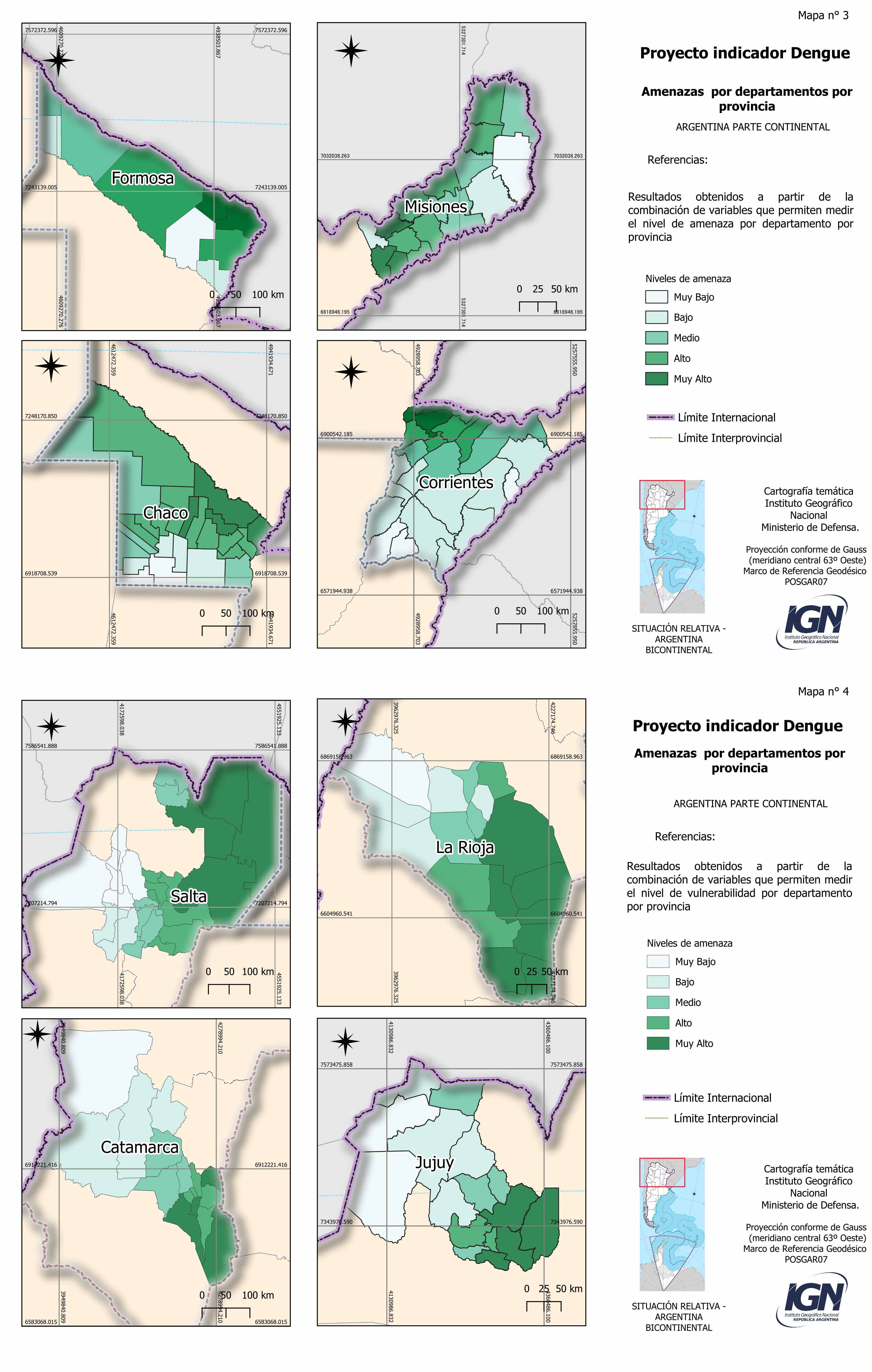 Mapas de amenaza por provincia